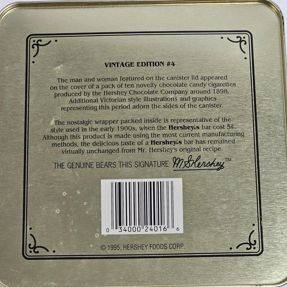 Vintage 1995 Hershey's Chocolate Tin Canister Vintage Edition 4 Victorian Style